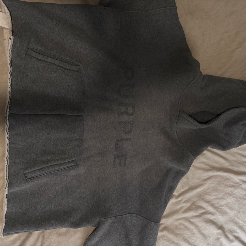 Gray purple brand hoodie